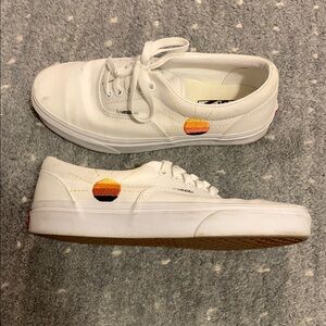 Madewell x Vans White Sneakers with Sunset Embroidery